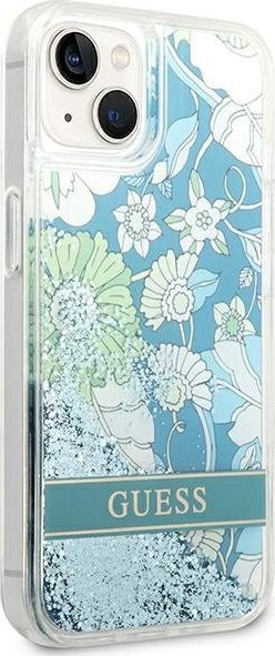 Mbështjellës telefoni Guess GUHCP14MLFLSN, për iPhone 14 Plus, me shkëlqim lulesh, jeshil