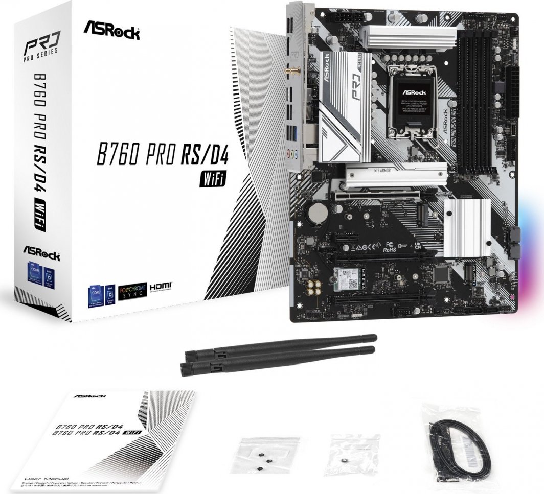 Pllakë amë ASRock B760 PRO RS/D4 WIFI, e zezë