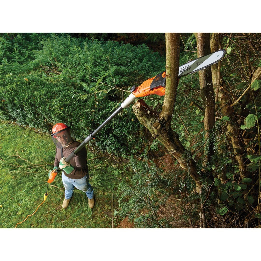 Sharrë me zinxhir teleskopike Black&Decker PS7525, 800W, teh 25 cm, portokalli