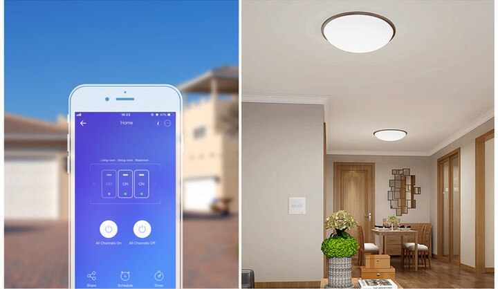Switch Smart WiFi + RF 433 Sonoff T1 EU TX (2-channel)