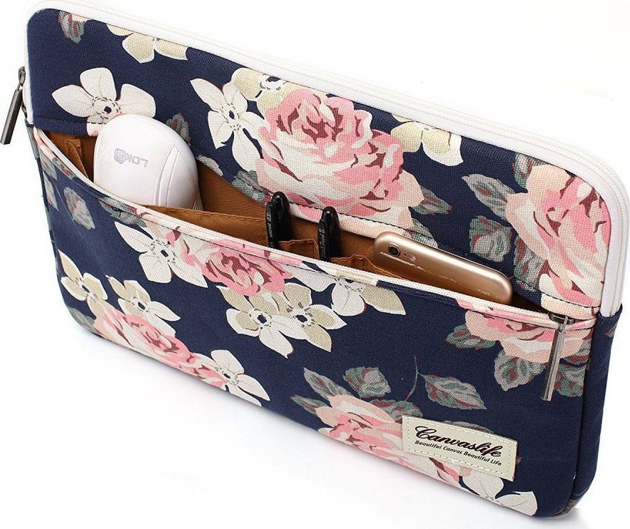 Çantë laptopi CANVASLIFE13-14, e kaltër me lule