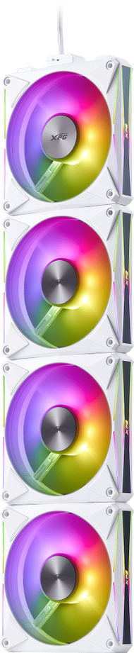 Ventilator PC Adata XPG Hurricane MAG 120, 120mm, ARGB PWM, set 4 copë, i bardhë