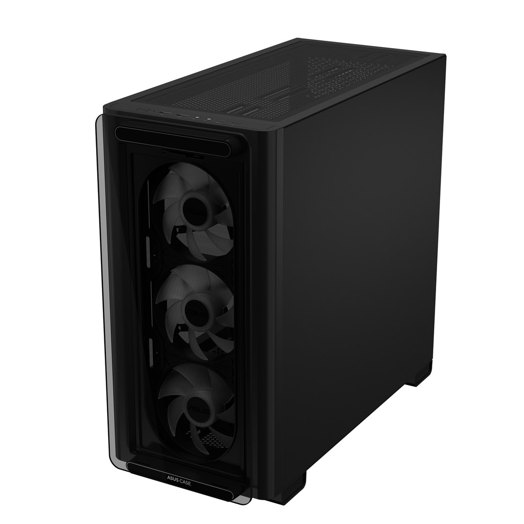 Kutia PC ASUS A23 PLUS Mid Tower, ARGB, xham i temperuar, e zezë