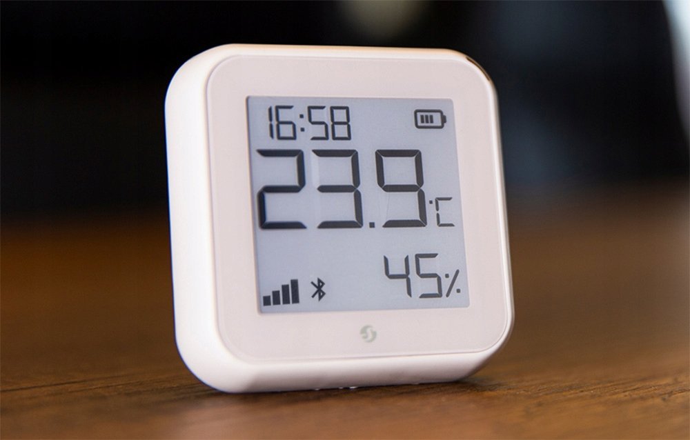 Sensor smart Shelly Plus H&T Gen 3, temperaturë dhe lagështi, Wi‑Fi dhe Bluetooth, i bardhë mat