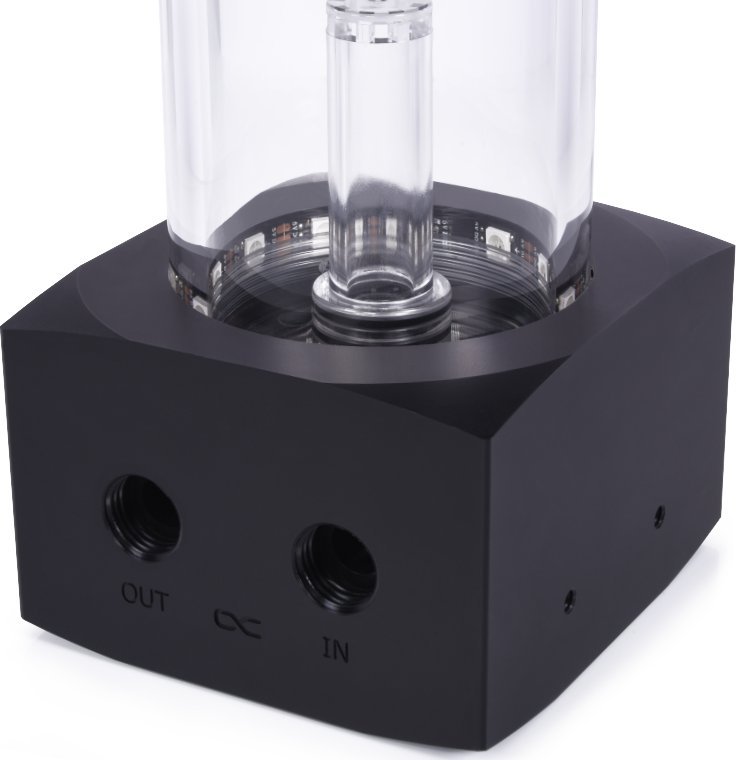 Rezervuar uji Alphacool Core 200 Aurora, për pompë D5/VPP, acrylic, acetal, transparent