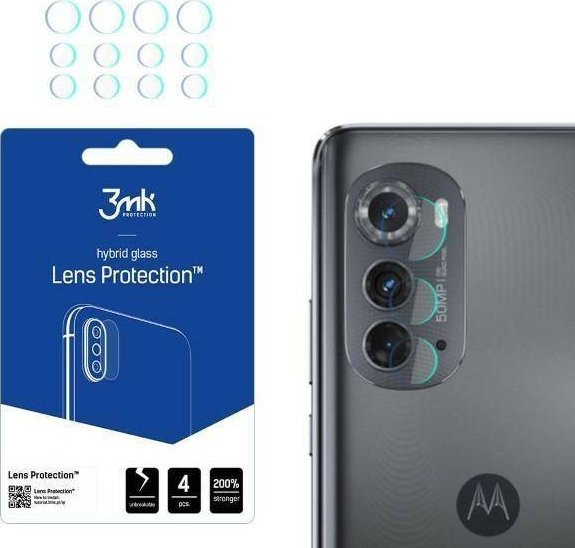Xham hibrid për lente 3MK Lens Protect Motorola Edge 2022, set 4 copë, transparent