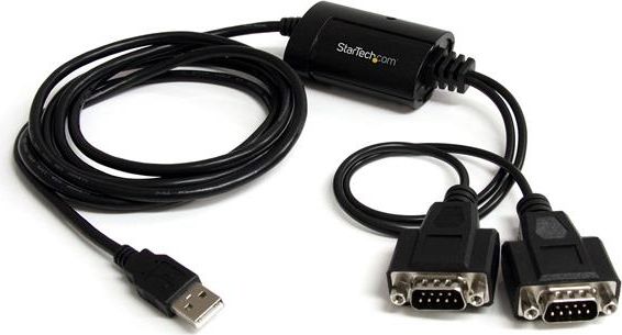 Kabllo adapter StarTech 2 Port FTDI USB në RS232, 1.8m, COM retention, e zezë