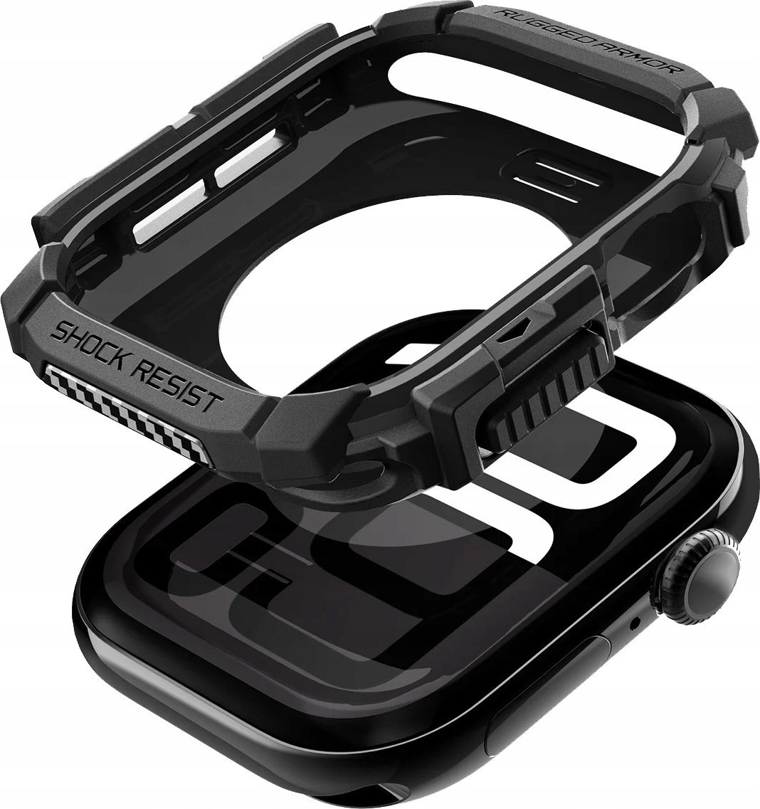 Mbrojtëse ore Spigen Rugged Armor, për Apple Watch 10 46mm, e zezë mat