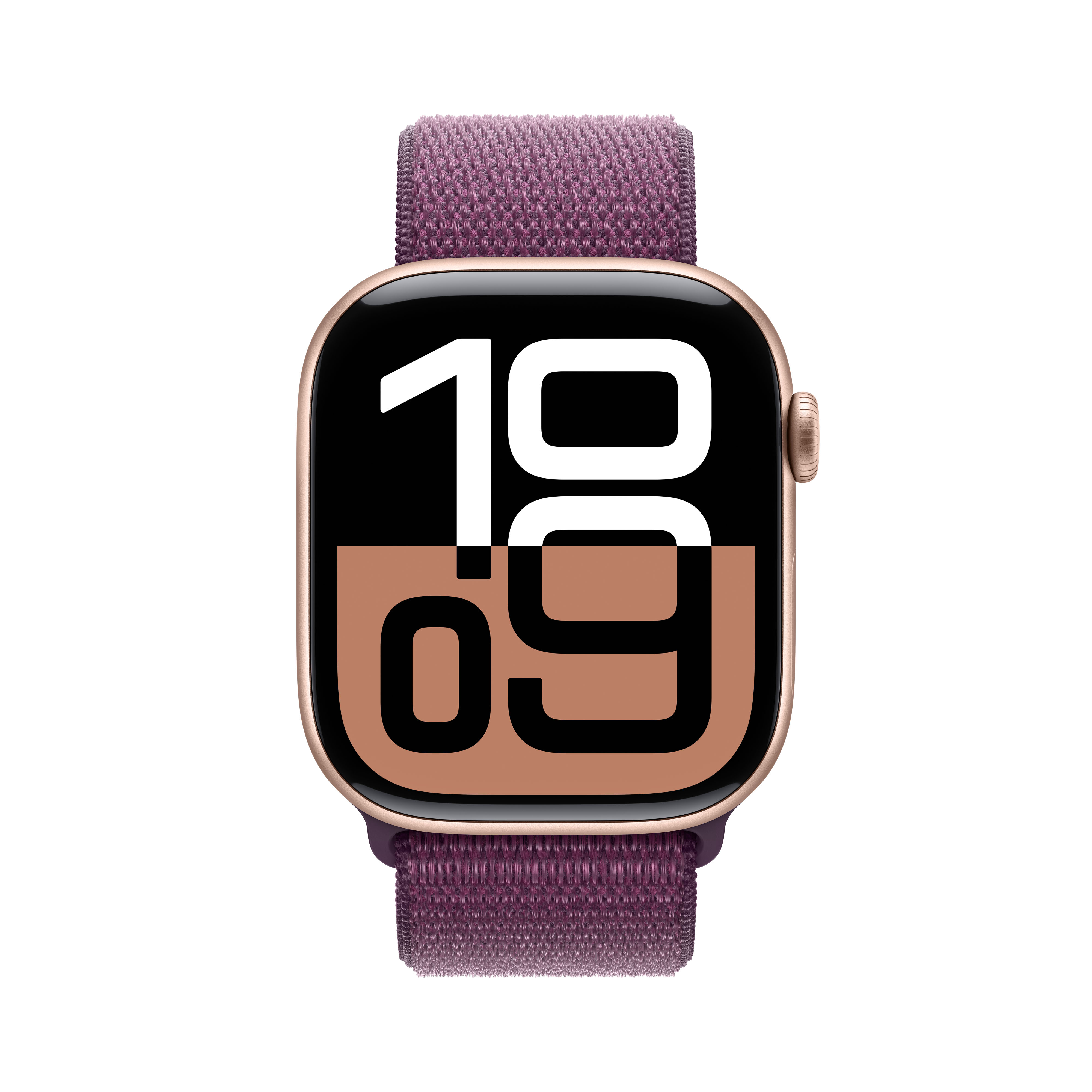 Apple Watch Series 10 GPS, 46mm, Rose Gold Aluminum Case with Plum Sport Loop