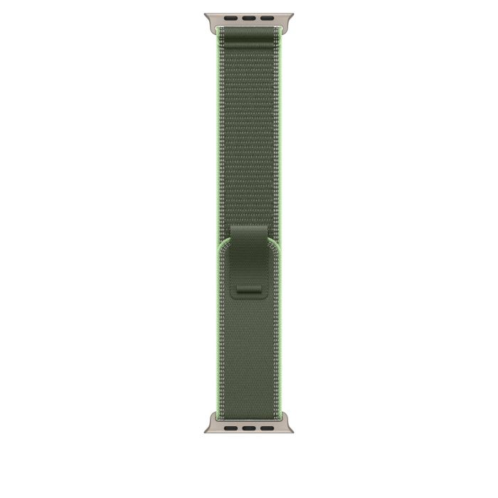 Apple Watch 49mm Loop, Green/Neon Trail Loop, M/L, Natural Titanium Finish
