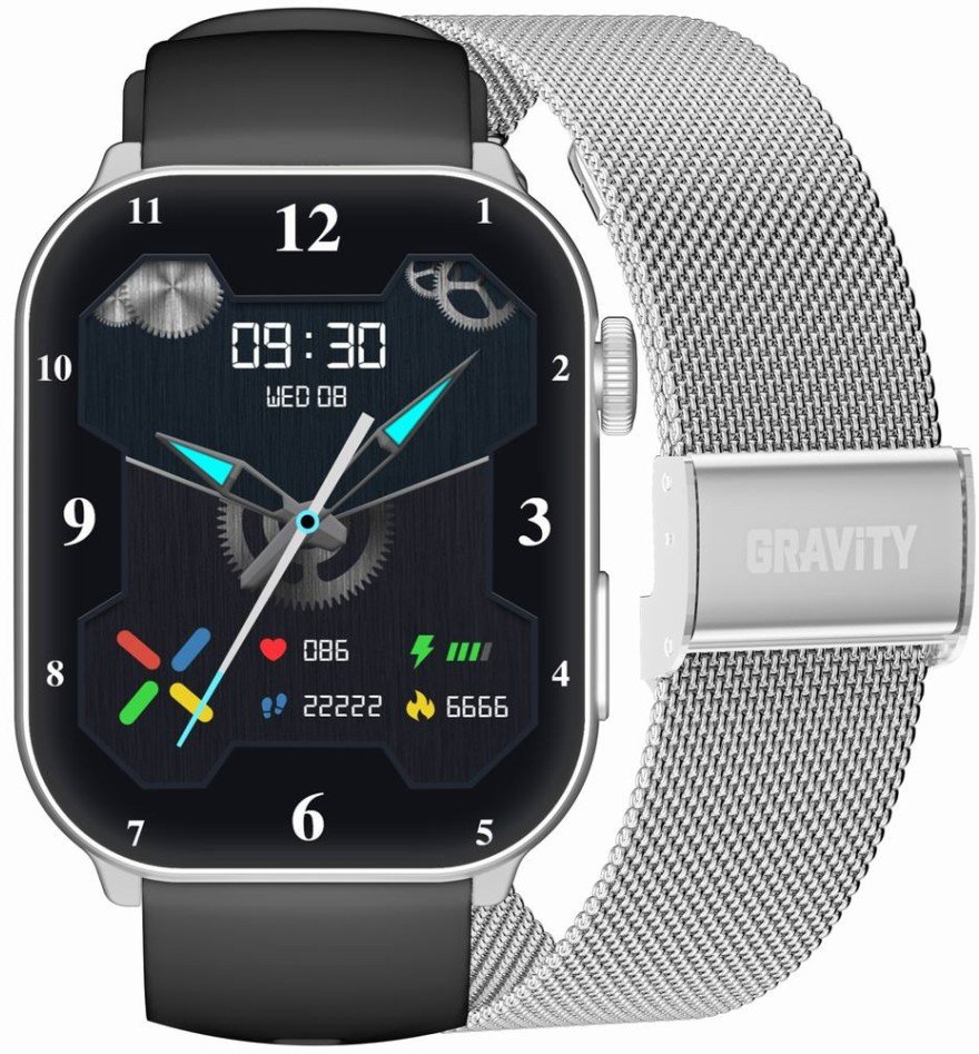 Smartwatch GRAViTY GT28-9 për femra, rrip gome 22mm, IP68, rozë