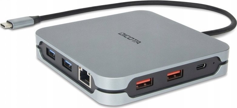 Docking station DICOTA D32057, USB Type C, 8K, argjendtë