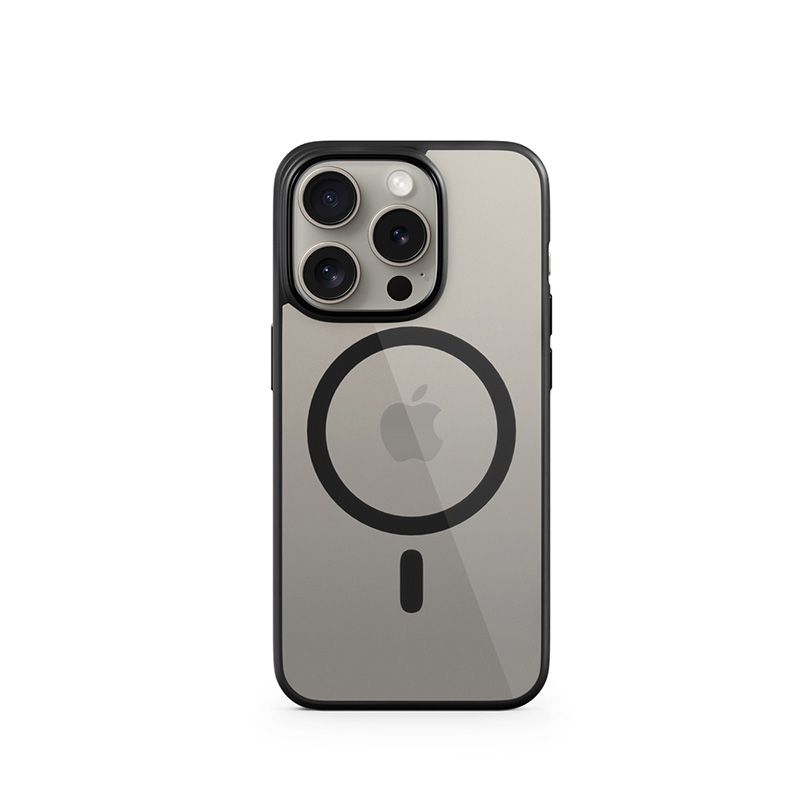 Maskë mbrojtëse Epico Mag+ Hero për iPhone 15 Pro Max, me MagSafe, transparente e zezë