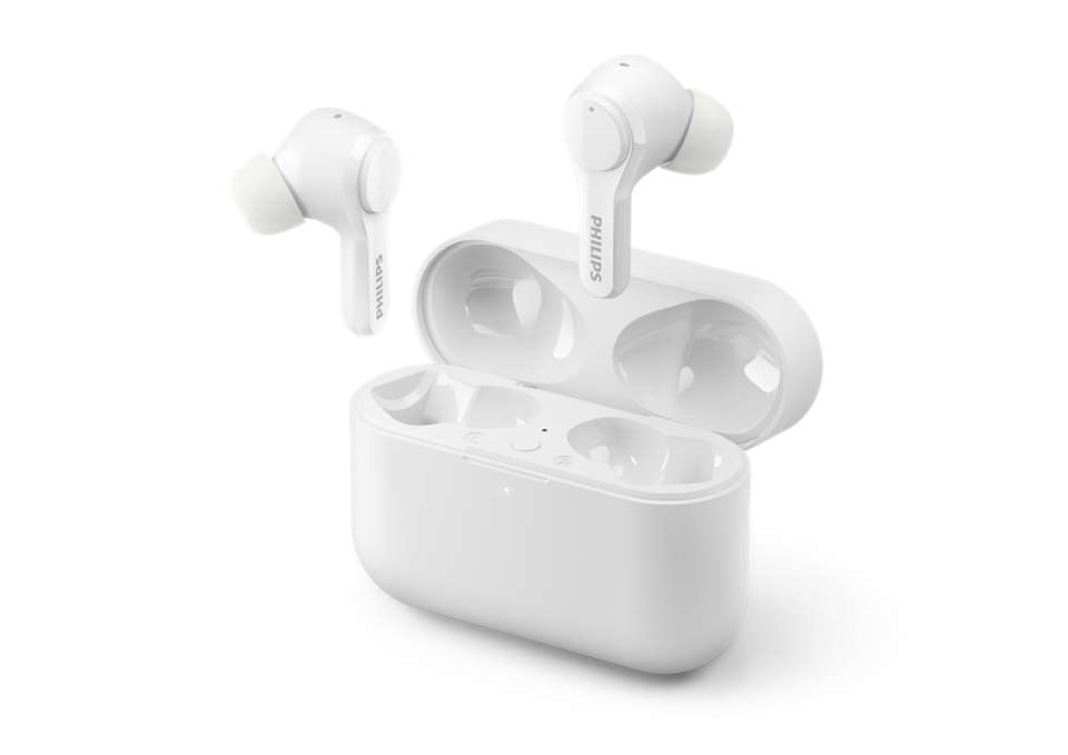 Dëgjuese Buds Philips TAT3217WT/00, wireless IPX5 Splash Mic, të zeza