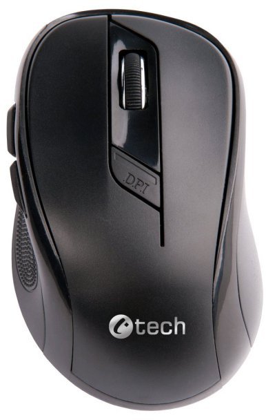 Безжичен глушец C TECH WLM 02, оптички 1600 DPI, 2.4 GHz, црн