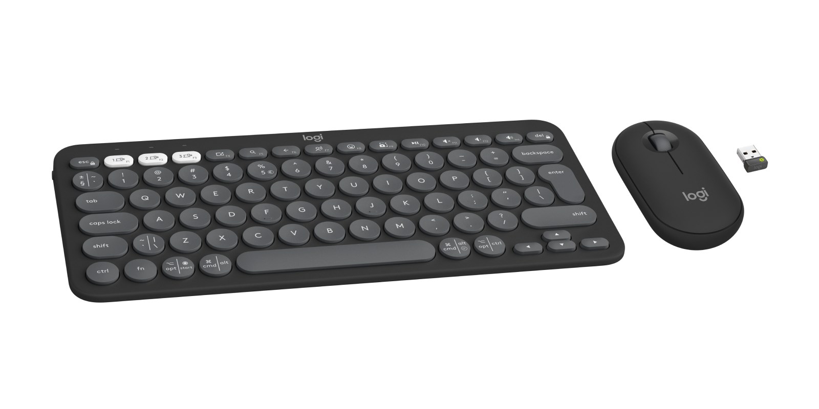 Set Logitech, tastierë Pebble Keys 2 K380s + maus Pebble M350s