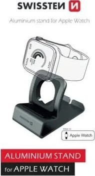 Mbajtëse Swissten Aluminum Stand për Apple Watch, alumin, kompatibil me të gjitha seritë, gri