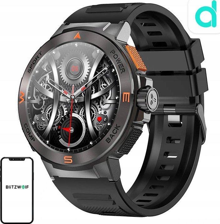 Smartwatch BlitzWolf BW-AT5, monitorim aktiviteti, njoftime smartphone, i zi