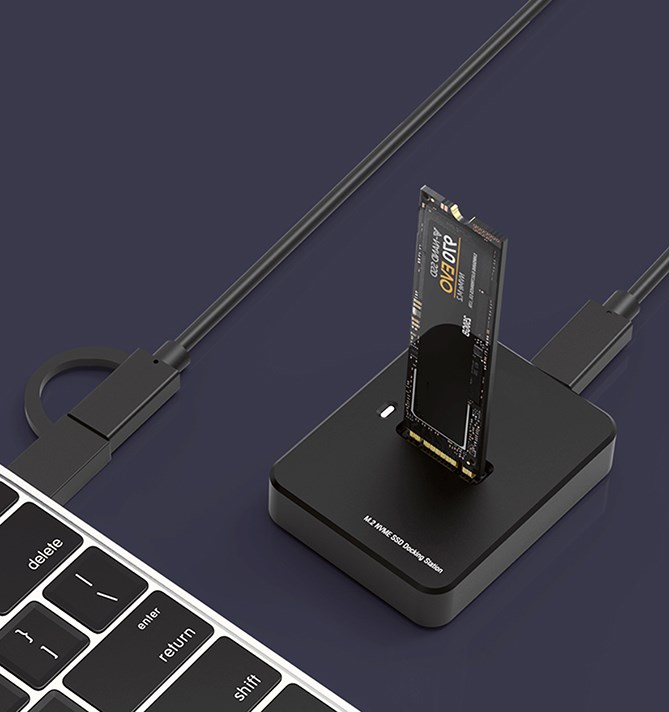 Stacion dokimi SSD Gembird ACC DOCK STATION USB C M.2 DD U3M2, për SATA dhe NVMe, i zi