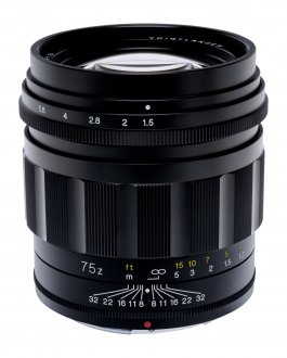Objektiv Voigtlander Nokton 75mm f/1.5 Aspherical, për Nikon Z, fokus manual, i zi