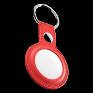 Mbajtëse AirTag KeyBudz AirTag Keyring, lëkurë, me unazë çelësash, e kuqe