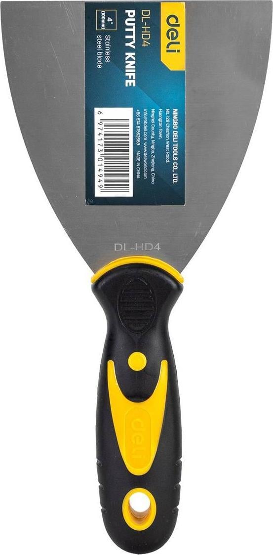 Shtizë gletuese Deli EDL HD, çelik inoks, 2" 3" 4", dorezë ergonomike