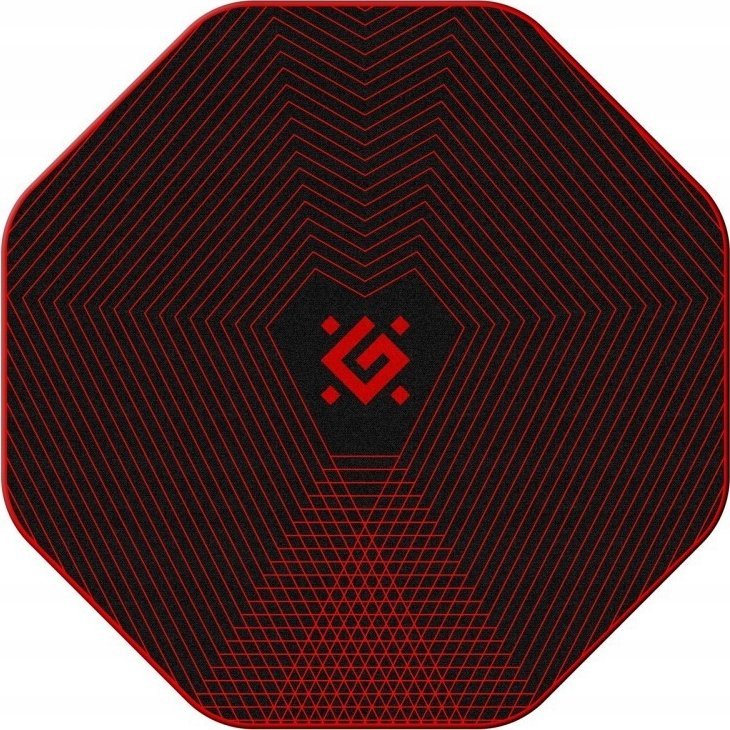 Tapet nën karrige gaming Defender TEKTA, 116 x 116 cm, gome dhe pëlhurë, zi me të kuqe