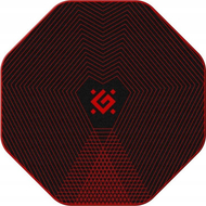 Tapet nën karrige gaming Defender TEKTA, 116 x 116 cm, gome dhe pëlhurë, zi me të kuqe
