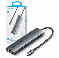 Docking station USB C Vention 8 in 1, HDMI 4K, PD 100W, gri