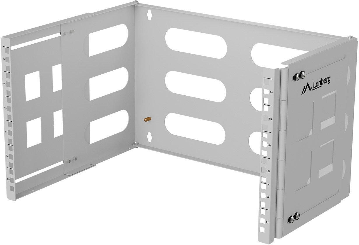 Rrafte murale rack Lanberg FB01-5406-10S, 19" 6U, thellësi 400 mm, gri