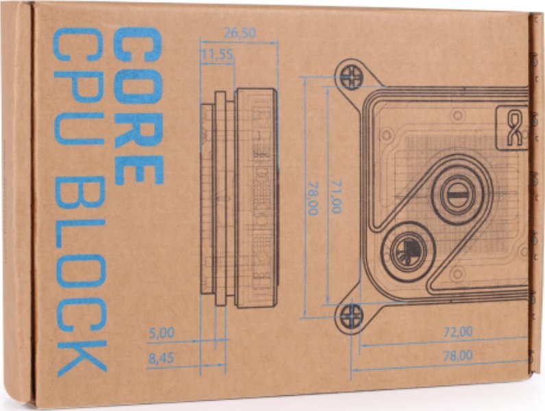 Bllok uji CPU Alphacool Core 1, universal LGA1700 AM4 AM5, argjendtë