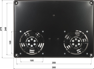Panel ventilimi për kabinet RACK EPRADO A19 2W, 2 ventilatorë, 230V AC, i zi