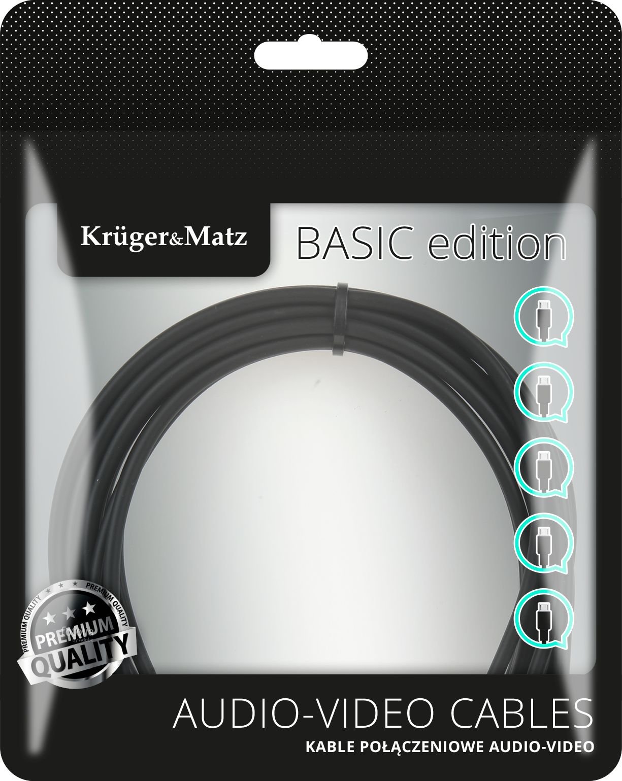 Kabllo optike Kruger &amp; Matz Basic KM1224, Toslink, 3m, e zezë