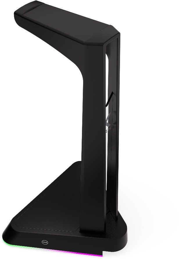 Држач за слушалки KRUX Rivt KRXG003, USB хаб, RGB осветлување, црна