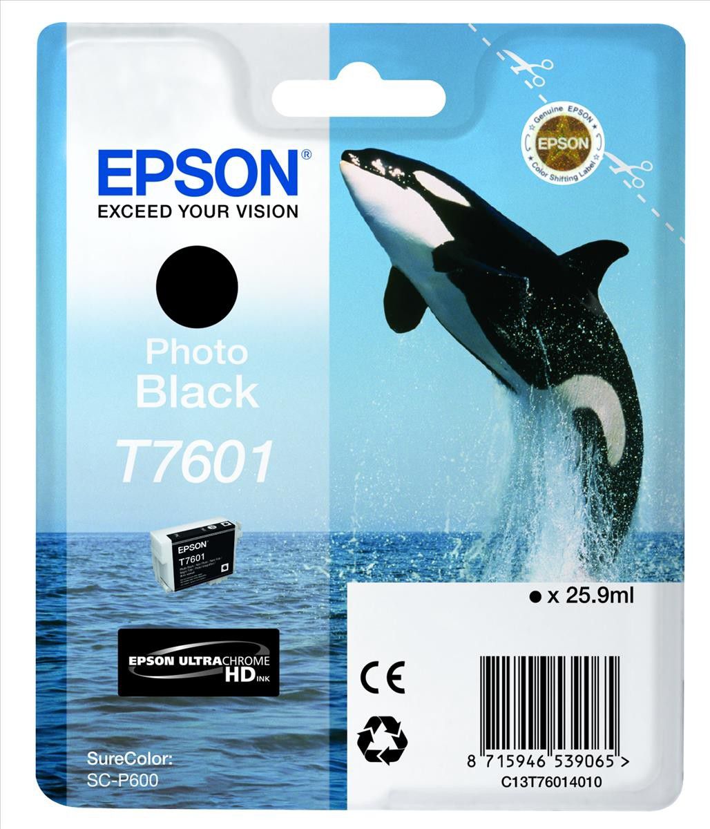 Мастило за печатење фотографии Epson T7601, 25 ml, црно