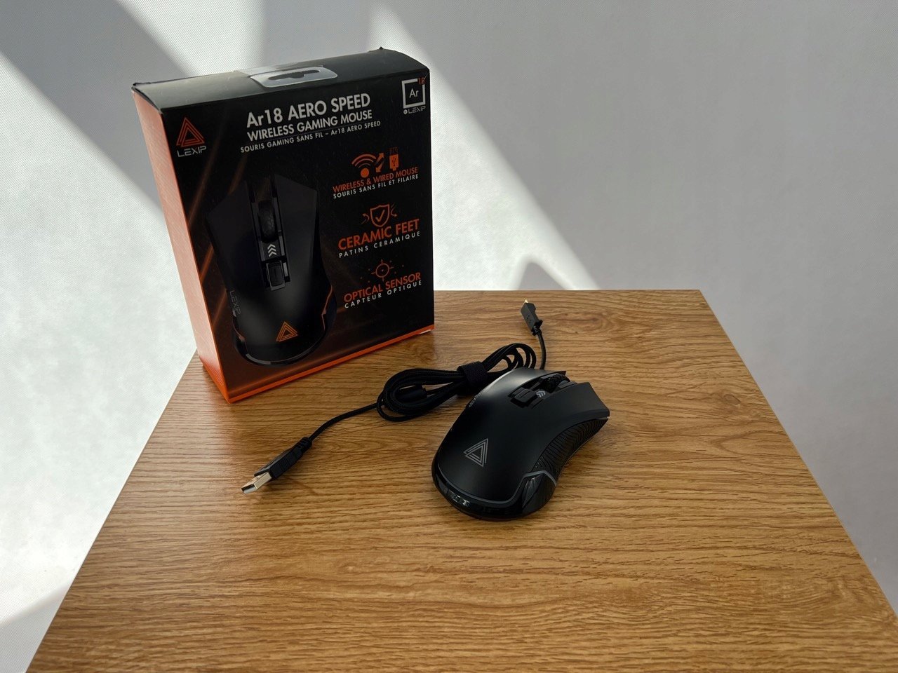Maus gaming Lexip AR18, wireless dhe me kabllo, sensor optik, i zi