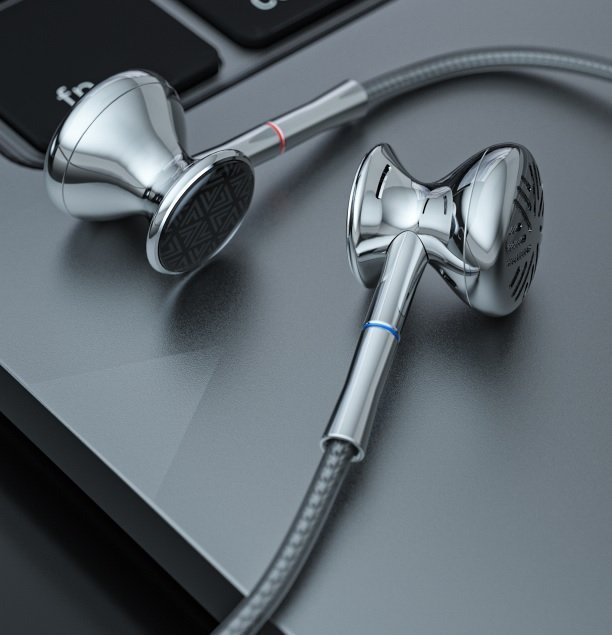 Kufje FiiO FF3, in ear, shofer dinamik 14.2mm berilium, argjend i zi