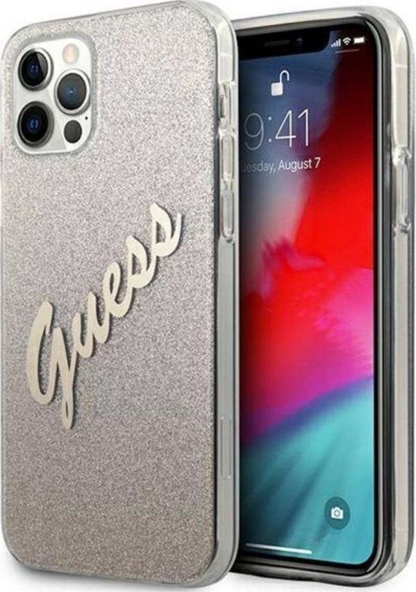 Mbrojtëse Guess Glitter për iPhone 12 Pro Max GUHCP12LPCUGLSGO, e artë