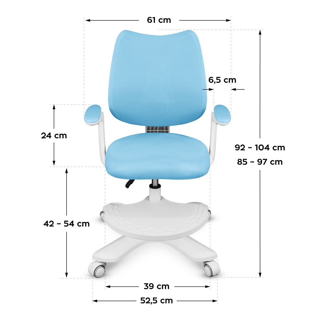 Karrige zyre ergonomike Huzaro Mark Adler Junior 4.6, rrotulluese, për fëmijë, blu