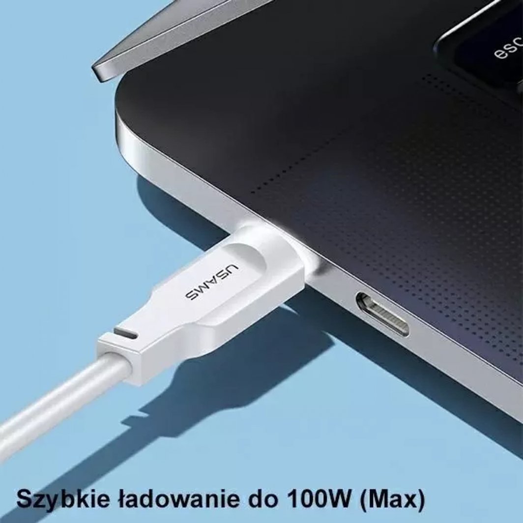 Kabllo USB Usams USB C në USB C Lithe, 1.2 m, 100W, e gjelbër