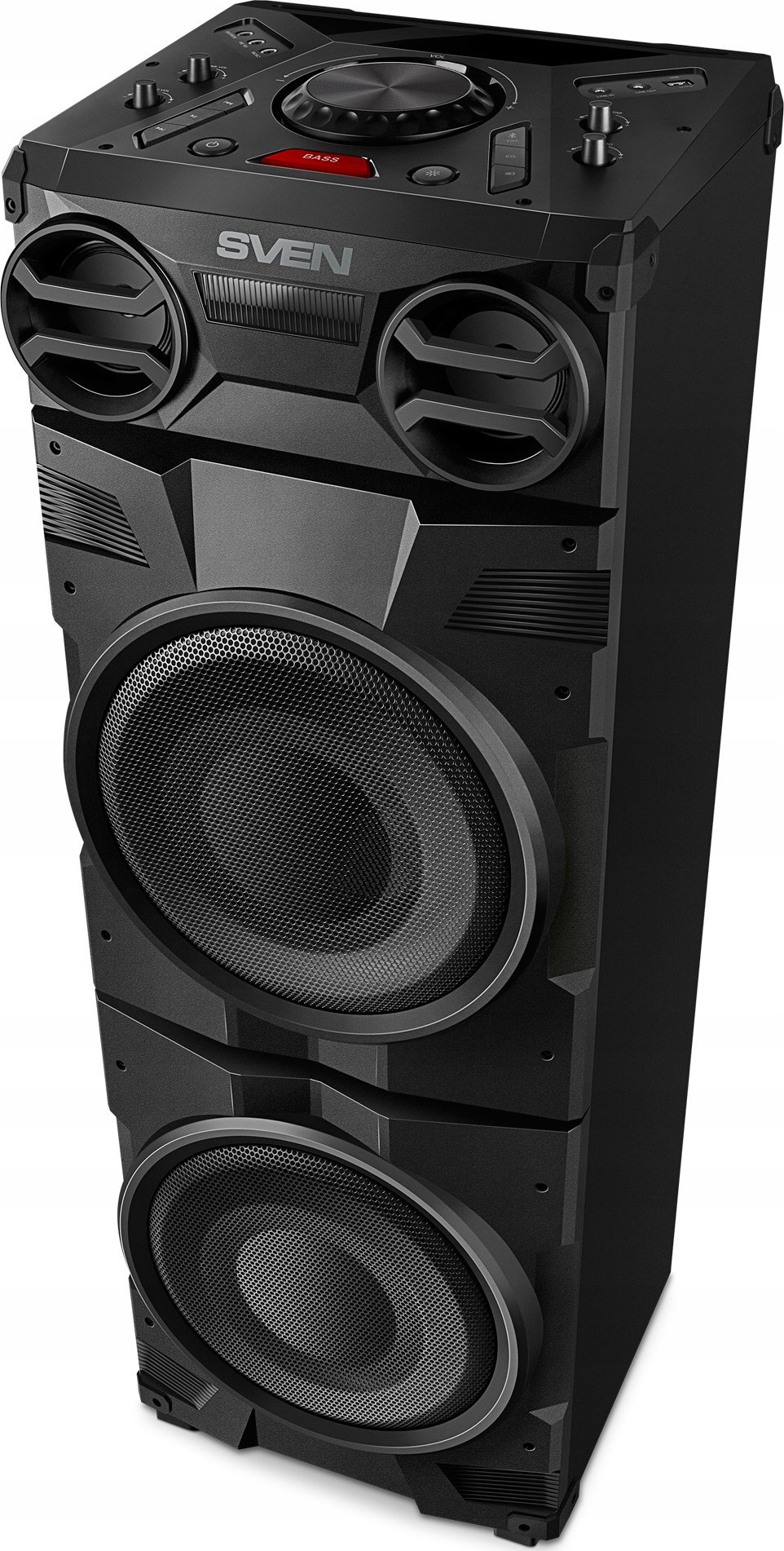Kuti muzikore portative Sven PS-1900 Partybox, 1000W, Bluetooth, me karaoke dhe stroboskop
