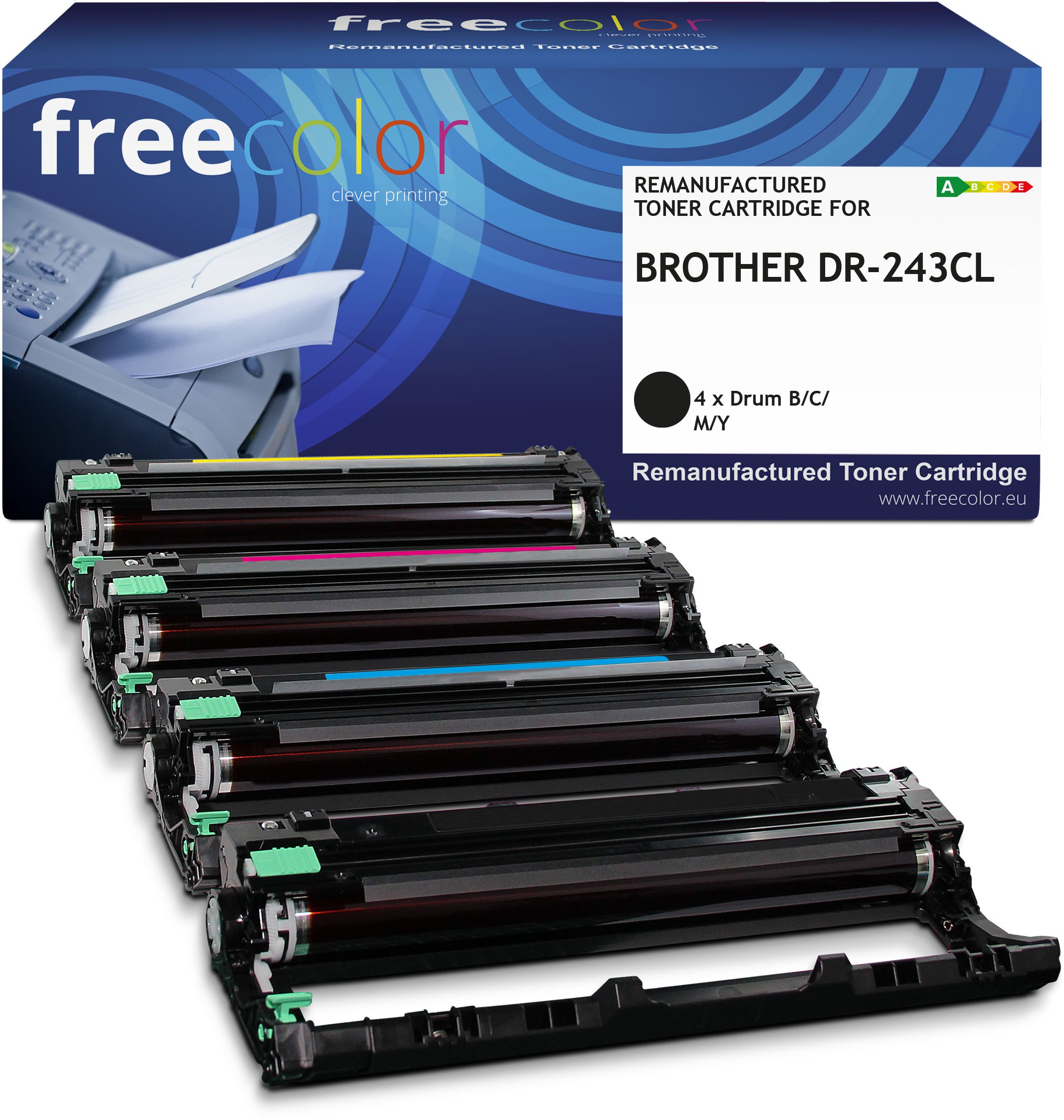 Drum printeri Freecolor Brother DR-243CL, komplet BK C M Y, 18000 faqe