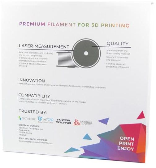 Филамент за 3D печатач Spectrum PLA Pro, 1.75mm, 1000g, бел