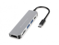 Dock USB C Conceptronic, HDMI, 2x USB A, SD TF, 100W PD, gri