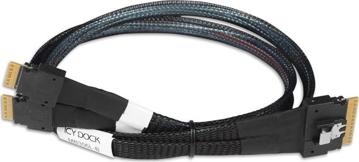 Kabllo ICY DOCK SlimSAS 8i në 2x SlimSAS 4i, 0.5m, SFF 8654
