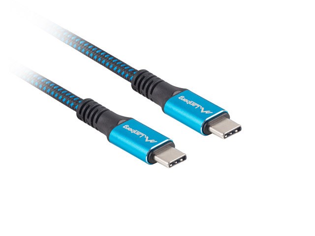 Kabllo Lanberg, USB C / USB C, 0.5 m, e zezë