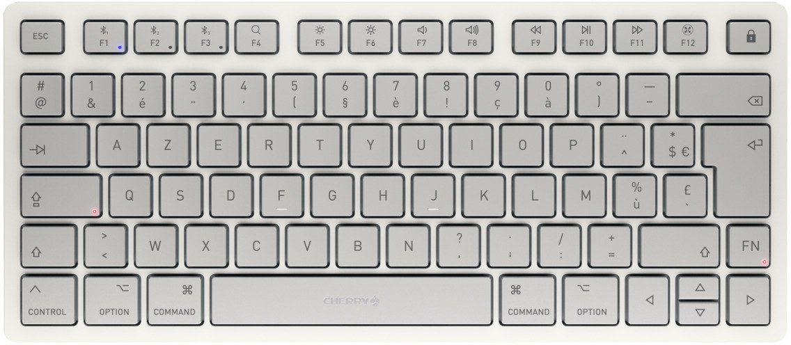 Tastierë CHERRY KW 7100 MINI BT for MAC, wireless, AZERTY, e bardhë