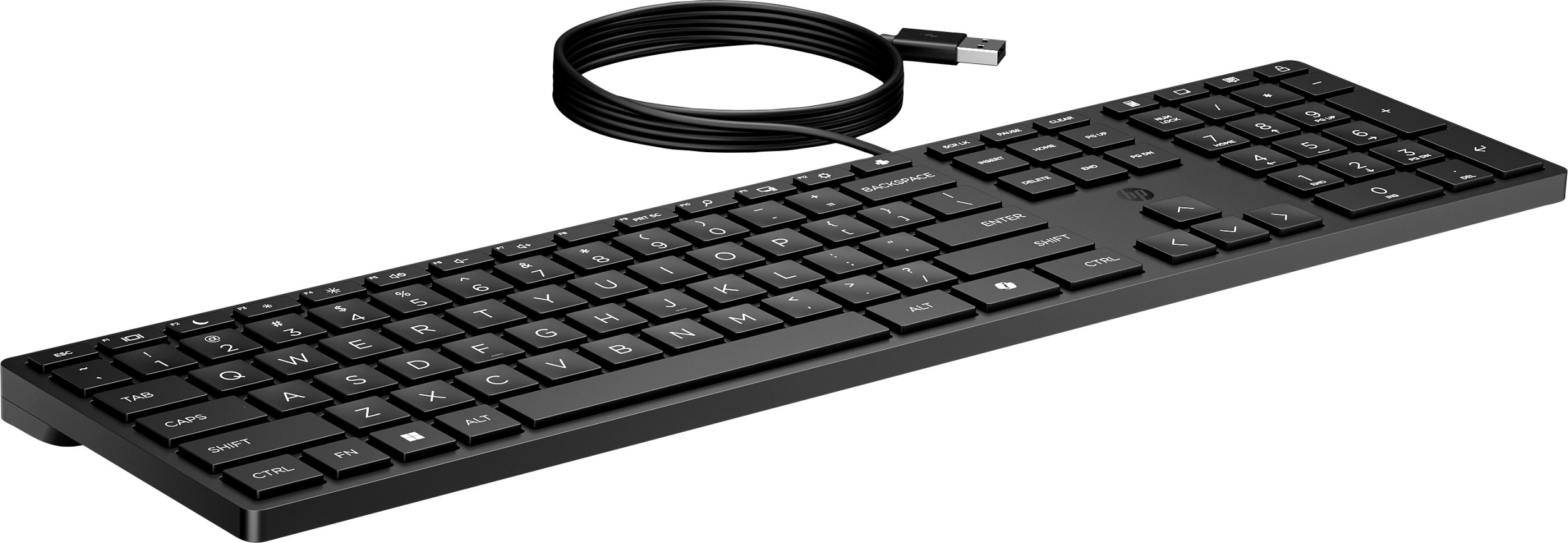 Tastierë HP 320K WD, me kabllo, layout gjerman DE, e zezë