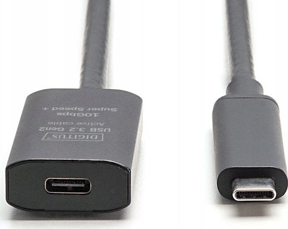 Kabllo zgjatues aktiv Digitus USB 3.2 Gen2, USB-C në USB-C, 5m, gri