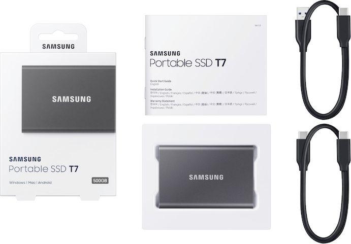 Disk SSD Samsung T7 (MU-PC500T/WW), 500 GB, i hirtë
